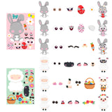 MALLMALL6 40Pcs Easter Stickers DIY Make a Face Sticker Include Easter Eggs Bunnies Chicks Lamb Flower Easter Decorations Party Favors Game Birthday School Classroom Supplies DIY Art Crafts for Kids