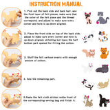 MALLMALL6 12pcs Cats Sewing Craft Kit for Kids DIY Fun Animal Plush Toys Easy to Sew  Early Learning Crafts Handicrafts Gift Theme Party Decoration Supplies for Girls & Boys Educational Beginner