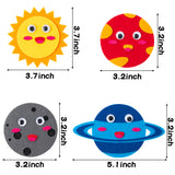 MALLMALL6 9Pcs Planets Solar System Refrigerator Magnets Nine Planet Felt Cloth Crafts Kit Outer Space Handicrafts Galaxy Theme Parent-Kid Interactive Games Activities DIY Art Project for Kids