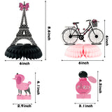 MALLMALL6 12Pcs Paris Honeycombs Centerpieces Party in Paris Party Supplies Birthday Baby Shower Decorations Girls Dream Paris Themed Photo Booth Romantic Eiffel Tower Pink Table Topper for Home