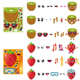 MALLMALL6 40Pcs Make Your Own Fruit Stickers 10 Kinds Cartoon Fruit Summer Hawaii Theme Characters Sticker DIY Dress Up Art Crafts Mixed and Matched Tutti Frutti Party Favors Games Decorations for Kid