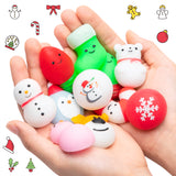 MALLMALL6 30Pcs Christmas Mochi Squishies Toys for Kids Party Favors, Kawaii Animal Squishies Stress Relief Toys for Christmas Decoration Treat Bags Gifts, Birthday Gifts, Classroom Prize, Goodie Bag