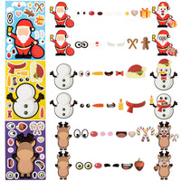 MALLMALL6 276Pcs DIY Christmas Tree Foam Craft Kits Self-Adhesive Stickers Xmas Make a Face Sticker Handmade Artwork Project Making Fun Home Activities for Kids Christmas Gift Party Favor Decoration