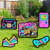 MALMALL6 Back to The 90s 90's Retro Yard Sign Waterproof Garden Large Signs I Love 90s Sliding Plate Lawn Backyard Photo Prop with Stakes Ornaments for Outdoor 1990s Themed Party Decoration Supplies