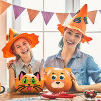 MALLMALL6 18pcs Pumpkin Foam Sticker Halloween Face Clings Pumpkin 3D Craft Stickers Kits Gift Decorations Trick or Treat Handcraft Artwork Decals for Kids Halloween Birthday Party Favors Supplies