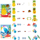 MALLMALL6 40Pcs Hawaii Make a Face Stickers DIY Your Own 10 Kinds Cartoon Tropical Style Characters Sticker Dress Up Art Crafts Summer Beach Mixed and Matched Party Favors Games Decorations for Kids