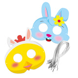 MALLMALL6 24Pcs Easter Masks Easter Bunnies DIY Toys Rabbit Dress Up Costumes Mask Easter Party Supplies Birthday Party Favors Pretend Play Accessories Photo Booth Props for Kids