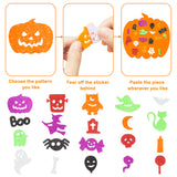 MALLMALL6 508Pcs Halloween Pumpkin Foam Stickers Glitter EVA Self Adhesive Decorations with Ghost Bat Cross Spider Cat Trick or Treat DIY Sticker for Greeting Invitation Card for Kids Party Supplies