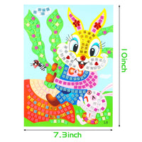 MALLMALL6 12Pcs Mosaic Sticker Art Kits for Kids DIY Mosaic Stickers Craft Sparkle Glittery Sticky Mosaic Tiles Rhinestone Sticker Games Activity Handmade 3D Puzzle Drawing for Preschool Boys Girls