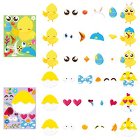 MALLMALL6 40Pcs Easter Stickers DIY Make a Face Sticker Include Easter Eggs Bunnies Chicks Lamb Flower Easter Decorations Party Favors Game Birthday School Classroom Supplies DIY Art Crafts for Kids