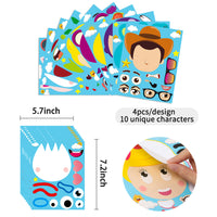 MALLMALL6 40Pcs Toy 4 Make a Face Stickers DIY Party Favors Games Toy 4th Themed Birthday Party Supplies Decorations Sticker Decals Woody Buzz Lightyear Bo Peep Fork Jessie Dress Up Crafts for Kids