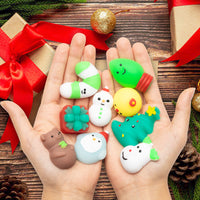 MALLMALL6 20Pcs Christmas Mochi Squeeze Toys for Xmas Party, Kawaii Animal Stress Relief Toys for Christmas Decoration Treat Bags Gifts, Birthday Gifts, Classroom Prize, Goodie Bag