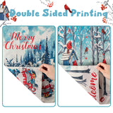 MALLMALL6 2pcs Merry Christmas Cardinal Garden Burlap Flag Winter Snow Vertical Double Sided Linen Flags Xmas Tree Red Truck Bird Party Decoration for Home Outdoor Yard Lawn Farmhouse 18.1*12.6 Inch