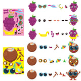 MALLMALL6 40Pcs Make Your Own Fruit Stickers 10 Kinds Cartoon Fruit Summer Hawaii Theme Characters Sticker DIY Dress Up Art Crafts Mixed and Matched Tutti Frutti Party Favors Games Decorations for Kid