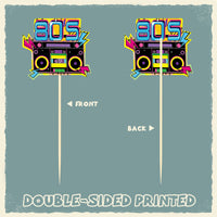 MALLMALL6 42Pcs 80's Retro Party Decoration Set Back to 80s Hanging Swirls Supplies 1980s Hip Hop Photo Booth I Love 80s Cake Toppers Camera TV Room Decors Banner Centerpiece for Throwback Birthday