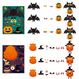 MALLMALL6 40pcs Halloween Party Sticker Games for Kids Horror Make a Face Stickers Novelty Trick or Treat DIY Craft Pumpkin Artwork Monster Bat Make Your Own Stickers Halloween Party Favors Supplies