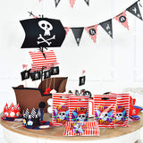 MALLMALL6 50Pcs Pirate Candy Treat Bags Party Favors Goodies Bag Pirates Birthday Party Supplies Pirate Skull Decorations Caribbean Sea Party Pack Party Games Loot Bags for Kids Boys Girls