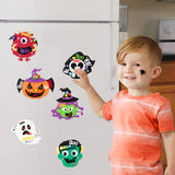 MALLMALl6 12pcs Halloween Fridge Magnets Craft Kit Ghost Monster Witch Pumpkin Vampire  Active Eyes Felt Set Trick or Treat Themed DIY Handcraft Decorations Interactive Games Art Project for Kids