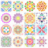 MALLMALL6 16Pcs Mandala Stencils Mandala Dot Painting Stencil Templates for Rock Painting Paint On Wood Wall Stone DIY Art Crafts Project Reusable Flower Drawing Supplies Home Decor (6 x 6 Inch)