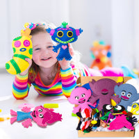 MALLMALL6 6Pcs Troll Sewing Kit DIY Art Craft Felt Kits for Kids Learn to Sew Crafts Supplies Handmade Stuffed Cartoon Toys Educational Stitch Craft Classroom Art Project for Beginners Boys Girls