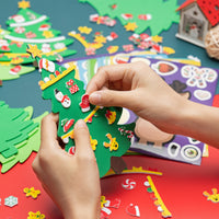 MALLMALL6 276Pcs DIY Christmas Tree Foam Craft Kits Self-Adhesive Stickers Xmas Make a Face Sticker Handmade Artwork Project Making Fun Home Activities for Kids Christmas Gift Party Favor Decoration