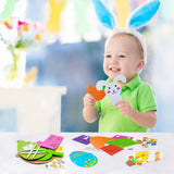 MALLMALL6 8Pcs Easter Egg DIY EVA Art Craft Kit with Peace Chicks Happy Rabbits Beautiful Flower Hope Bunny Out of the Eggshells Kids Favor Springtime Party Supplies Holiday Family Activities Gift Set