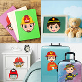 MALLMALL6 36Pcs Firefighter Sticker Make a Face Stickers Fireman Birthday Party Supplies Baby Shower Party Favors Party Decorations Room Decor Fire Chief Sticker DIY Crafts Games for Kids Boys Girls