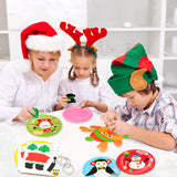 MALLMALL6 9Pcs Christmas Paper Plate Art Kits for Kids Theme Educational DIY Craft Card Parent-Child Activity Early Learning Art Project Classroom Party Supplies for Preschool Toddler Boys Girls