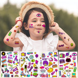 MALLMALL6 8pcs 80s Temporary Tattoos I Love 80s Retro Party Body Stickers 1980s Waterproof Disco Face Hand Fake Tattoos for Adult Throwback Hip Hop Party Favors Supplies for Boys Girls Birthday Party