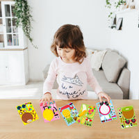 MALLMALL6 40Pcs Make Your Own Fruit Stickers 10 Kinds Cartoon Fruit Summer Hawaii Theme Characters Sticker DIY Dress Up Art Crafts Mixed and Matched Tutti Frutti Party Favors Games Decorations for Kid