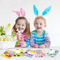 MALLMALL6 40Pcs Easter Stickers DIY Make a Face Sticker Include Easter Eggs Bunnies Chicks Lamb Flower Easter Decorations Party Favors Game Birthday School Classroom Supplies DIY Art Crafts for Kids