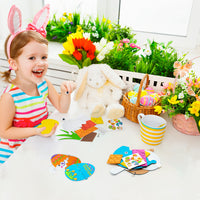 MALLMALL6 8Pcs Easter Egg DIY EVA Art Craft Kit with Peace Chicks Happy Rabbits Beautiful Flower Hope Bunny Out of the Eggshells Kids Favor Springtime Party Supplies Holiday Family Activities Gift Set