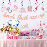 MALLMALL6 34Pcs Bachelorette Party Decoration Bach That Ass Up Banner Bride to Be Hanging Swirl Centerpiece Bridal Shower Party Balloon Rose Gold Supplies for Single Ladies Premarital Celebration