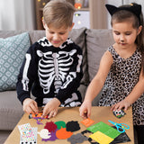 MALLMALl6 12pcs Halloween Fridge Magnets Craft Kit Ghost Monster Witch Pumpkin Vampire  Active Eyes Felt Set Trick or Treat Themed DIY Handcraft Decorations Interactive Games Art Project for Kids