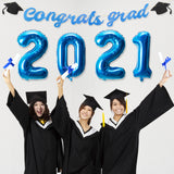 MALLMALL6 15Pcs Graduation Candy Bar Decorations Congrats Grad Banner Photo Backdrop Cake Toppers Bachelor Cap 2021 Blue Foil Balloons Celebration Party Supply Decor for College High School Yard Sign