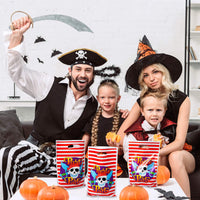 MALLMALL6 50Pcs Pirate Candy Treat Bags Party Favors Goodies Bag Pirates Birthday Party Supplies Pirate Skull Decorations Caribbean Sea Party Pack Party Games Loot Bags for Kids Boys Girls