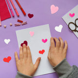 MALLMALL6 500Pcs Heart Felt Stickers for Valentine's Day Embellishments Party Decorations for Valentines Wedding School DIY Felt Collages and Crafts 5 Kinds Pre-Cut Heart Shapes for Kids Scrapbook