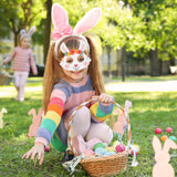 MALLMALL6 24Pcs Easter Masks Easter Bunnies DIY Toys Rabbit Dress Up Costumes Mask Easter Party Supplies Birthday Party Favors Pretend Play Accessories Photo Booth Props for Kids