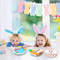 MALLMALL6 9Pcs Easter Paper Plate Art Kits for Kids Educational DIY Craft Early Learning Art Project Parent-Child Preschool Classroom Groups Activities Party Decorations Favors for Boys Girls