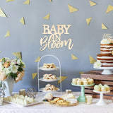 MALLMALL6 Baby In Bloom Wooden Sign for Baby Shower Door Hanging Decoration and Boy or Girl Gender Reveal Party Supplies, Hand Held Photo Props Wood Ornament for Birthday