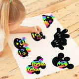 MALLMALL6 60Pcs Mickey Themed Rainbow Scratch Cards Set Minnie Birthday Party Favor DIY Donald Daisy Goofy Magic Scratch Craft Kit Mickey Cartoon Drawing Creation Party Supplies Game for Kids