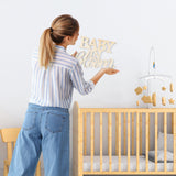 MALLMALL6 Baby In Bloom Wooden Sign for Baby Shower Door Hanging Decoration and Boy or Girl Gender Reveal Party Supplies, Hand Held Photo Props Wood Ornament for Birthday