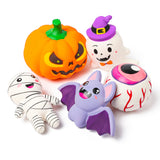 MALLMALL6 5Pcs Halloween Squeeze Toys Cream Scented Slow Rising Jumbo Squeeze for Kids Party Favors Birthday Gifts Spooky Halloween Eyeball Pumpkin Ghost Bat Mummy for Happy Halloween Decorations