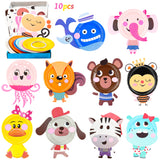 MALLMALL6 10Pcs Animal Paper Plate Art Kits for Kids DIY Craft Sticker Card Games Activity Handmade 3D Animals with Body Paper Crafts Project Classroom Supplies for Preschool Toddler Boys Girls